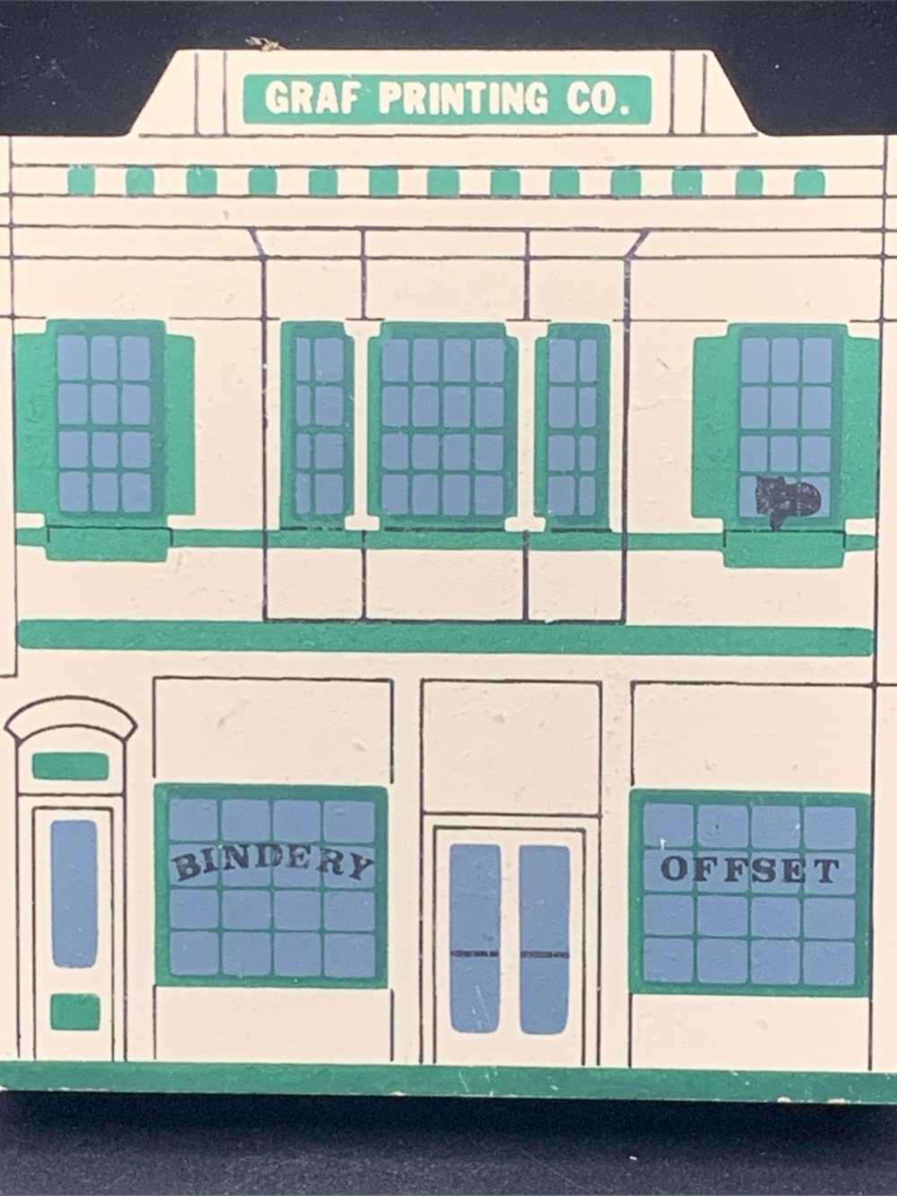 Vintage Cat's Meow Wood 1988 Liberty Street Series Graf Printing